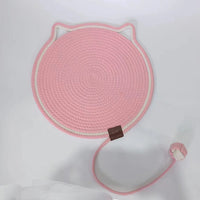 HKM-7992509 Braided Cotton Rope Cat Scratching Mat with Toy Ball - Washable & Eco-Friendly