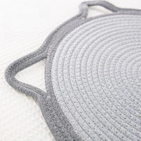 HKM-7992509 Braided Cotton Rope Cat Scratching Mat with Toy Ball - Washable & Eco-Friendly