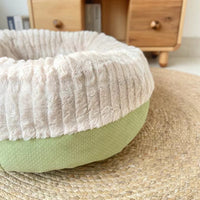 HKM-7994685 Cozy Plush Thickened Round Pet Bed for Cats and Dogs - Soft Velvet Cushion