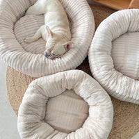 HKM-7994685 Cozy Plush Thickened Round Pet Bed for Cats and Dogs - Soft Velvet Cushion