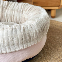 HKM-7994685 Cozy Plush Thickened Round Pet Bed for Cats and Dogs - Soft Velvet Cushion
