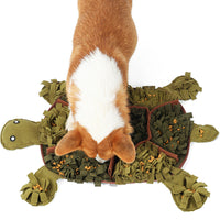 HKM-7995453 Tortoise Shaped Sniffing Pad for Dogs - Polyester Energy-Consuming Decompression Toy in Army Green, 71x52cm