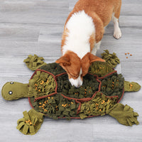 HKM-7995453 Tortoise Shaped Sniffing Pad for Dogs - Polyester Energy-Consuming Decompression Toy in Army Green, 71x52cm