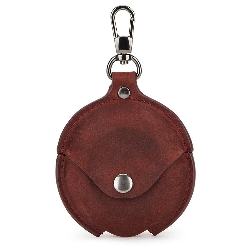 HKM-799635 Leather Clamshell Headphone Case for Huawei Freebuds 3 in Brown, Dark Brown, Royal Blue, and Burgundy