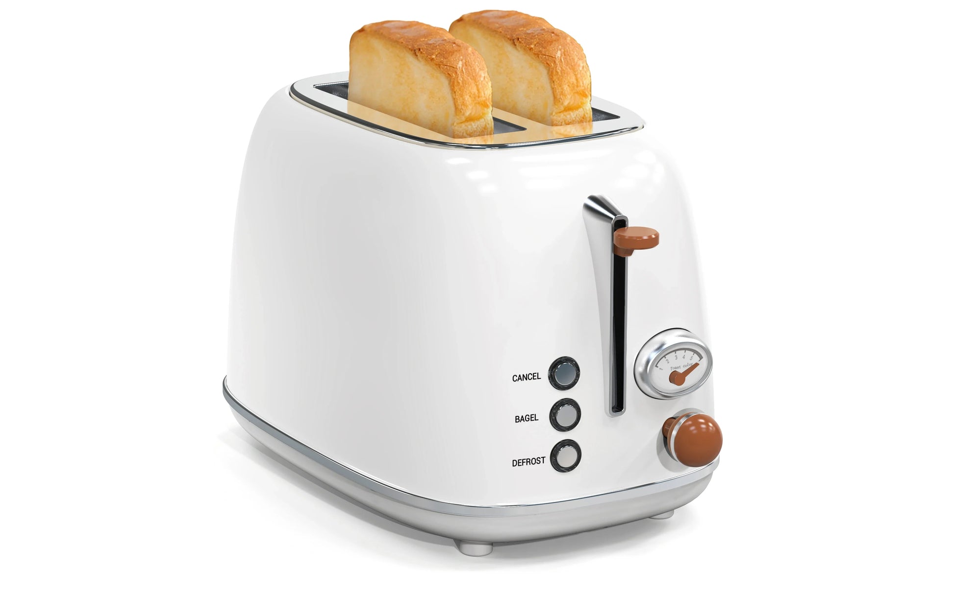HKM-799635 Retro Stainless Steel 2-Slice Electric Bread Toaster with Crumb Tray for Household Use