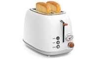 HKM-799635 Retro Stainless Steel 2-Slice Electric Bread Toaster with Crumb Tray for Household Use