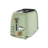 HKM-799635 Retro Stainless Steel 2-Slice Electric Bread Toaster with Crumb Tray for Household Use