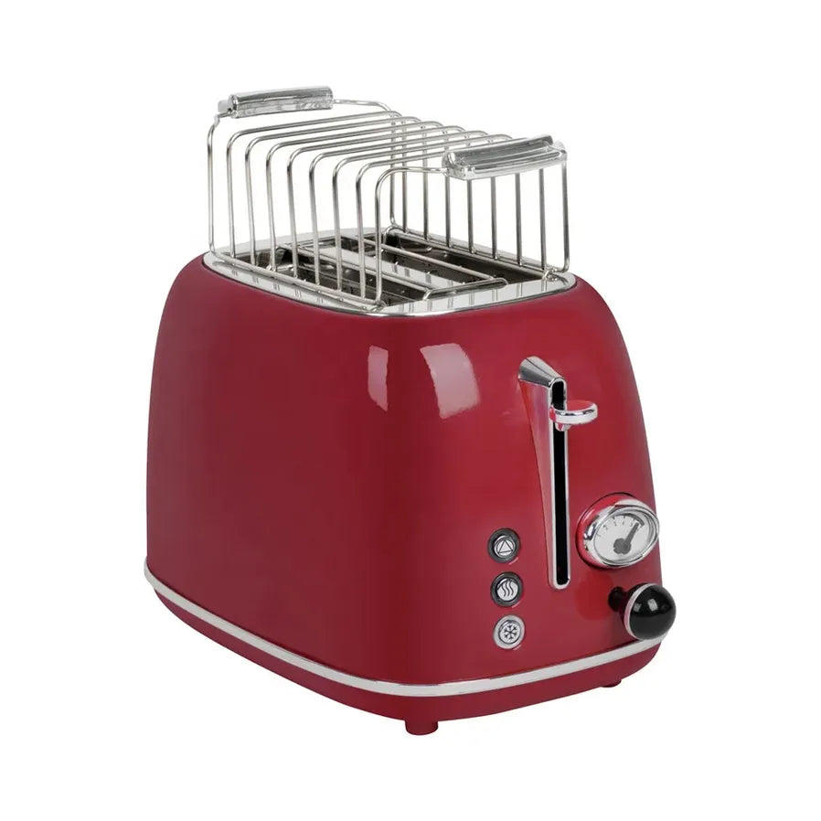 HKM-799635 Retro Stainless Steel 2-Slice Electric Bread Toaster with Crumb Tray for Household Use