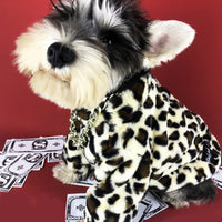 HKM-7996989 Leopard Print Dog Jacket for Spring and Autumn ¨C Thick Polyester Coat for Small Breeds