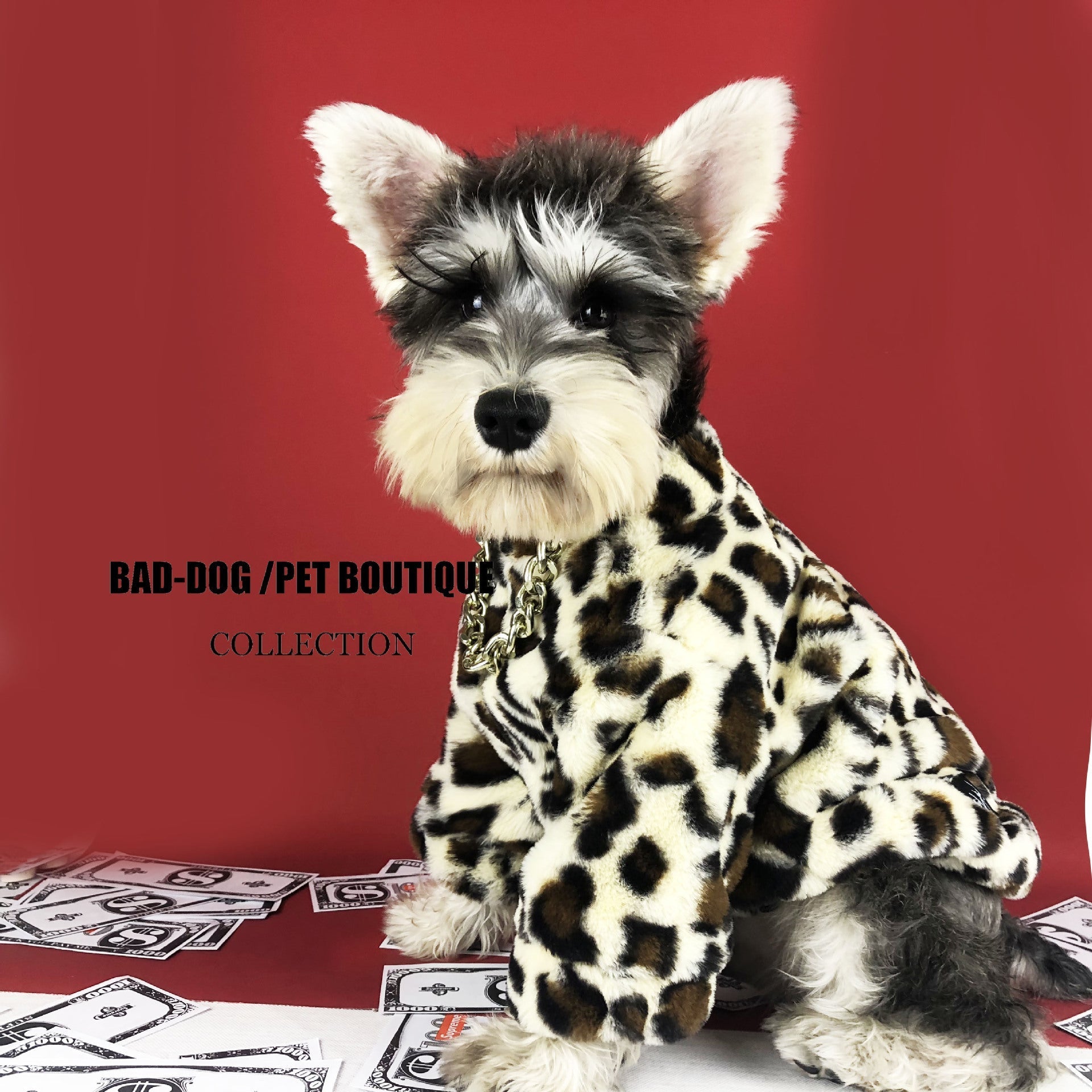 HKM-7996989 Leopard Print Dog Jacket for Spring and Autumn ¨C Thick Polyester Coat for Small Breeds