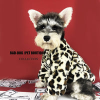HKM-7996989 Leopard Print Dog Jacket for Spring and Autumn ¨C Thick Polyester Coat for Small Breeds