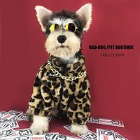 HKM-7996989 Leopard Print Dog Jacket for Spring and Autumn ¨C Thick Polyester Coat for Small Breeds