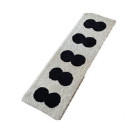 HKM-7997245 Long Velvet Flocking Carpet, Non-Slip, Absorbent, Geometric Pattern, Home Tea Table Cloth, Black & White, Pearl White, Brown, 40x120cm & 50x158cm