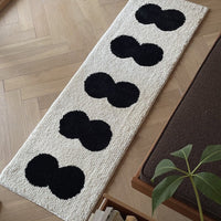 HKM-7997245 Long Velvet Flocking Carpet, Non-Slip, Absorbent, Geometric Pattern, Home Tea Table Cloth, Black & White, Pearl White, Brown, 40x120cm & 50x158cm