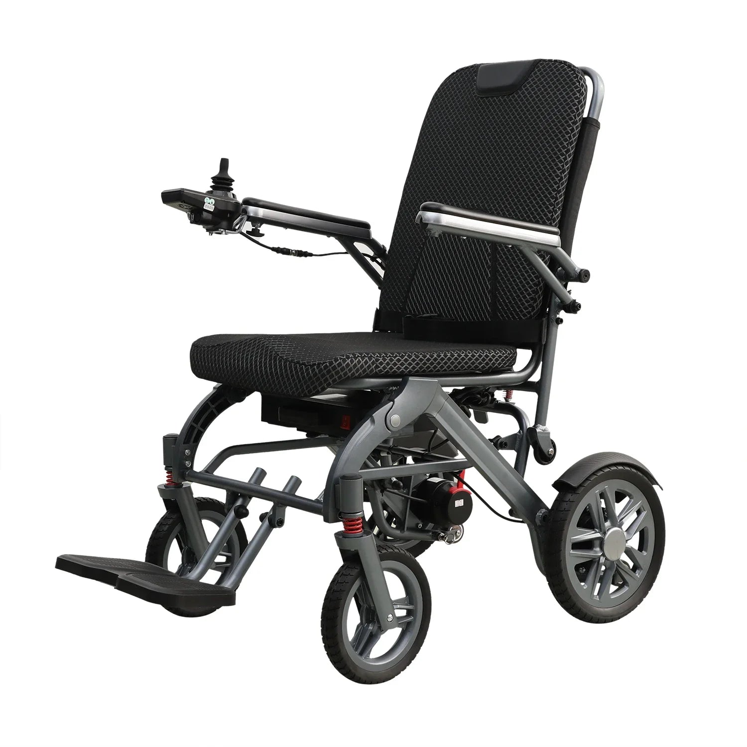 HKM-799763 Portable Lightweight Electric Wheelchair with 100kg Capacity and Foldable Aluminium Alloy Frame