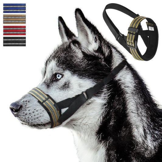 HKM-799763 Reflective Adjustable Muzzle for Medium to Large Dogs - Ideal for Siberian Huskies and Golden Retrievers