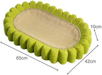 HKM-7997885 Spacious Oval Cat Scratching Pad and Bed - Cardboard Scratcher with Sisal for Indoor Cats