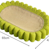 HKM-7997885 Spacious Oval Cat Scratching Pad and Bed - Cardboard Scratcher with Sisal for Indoor Cats