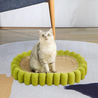 HKM-7997885 Spacious Oval Cat Scratching Pad and Bed - Cardboard Scratcher with Sisal for Indoor Cats