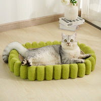 HKM-7997885 Spacious Oval Cat Scratching Pad and Bed - Cardboard Scratcher with Sisal for Indoor Cats