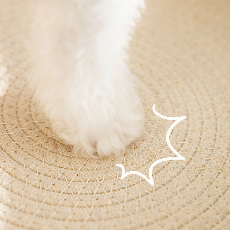 HKM-7997885 Spacious Oval Cat Scratching Pad and Bed - Cardboard Scratcher with Sisal for Indoor Cats