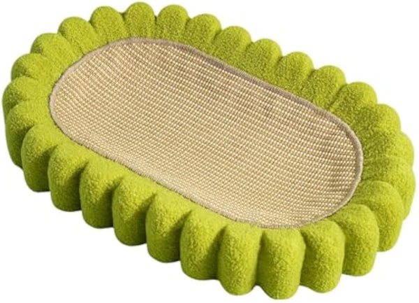 HKM-7997885 Spacious Oval Cat Scratching Pad and Bed - Cardboard Scratcher with Sisal for Indoor Cats