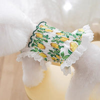 HKM-7998013 Thin Breathable Dog Dress with Strap in Rock Yellow Lemon, Sizes XS to XXL