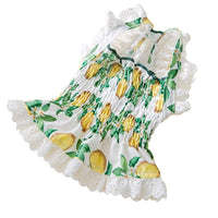 HKM-7998013 Thin Breathable Dog Dress with Strap in Rock Yellow Lemon, Sizes XS to XXL