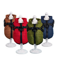 HKM-7998781 Waterproof Warm Cotton Dog Jacket - Thickened Vest for Pets in Red, Army Green, Navy Blue, Brown - Sizes M to 2XL