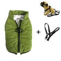 HKM-7998781 Waterproof Warm Cotton Dog Jacket - Thickened Vest for Pets in Red, Army Green, Navy Blue, Brown - Sizes M to 2XL