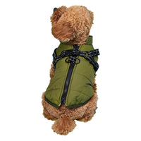 HKM-7998781 Waterproof Warm Cotton Dog Jacket - Thickened Vest for Pets in Red, Army Green, Navy Blue, Brown - Sizes M to 2XL
