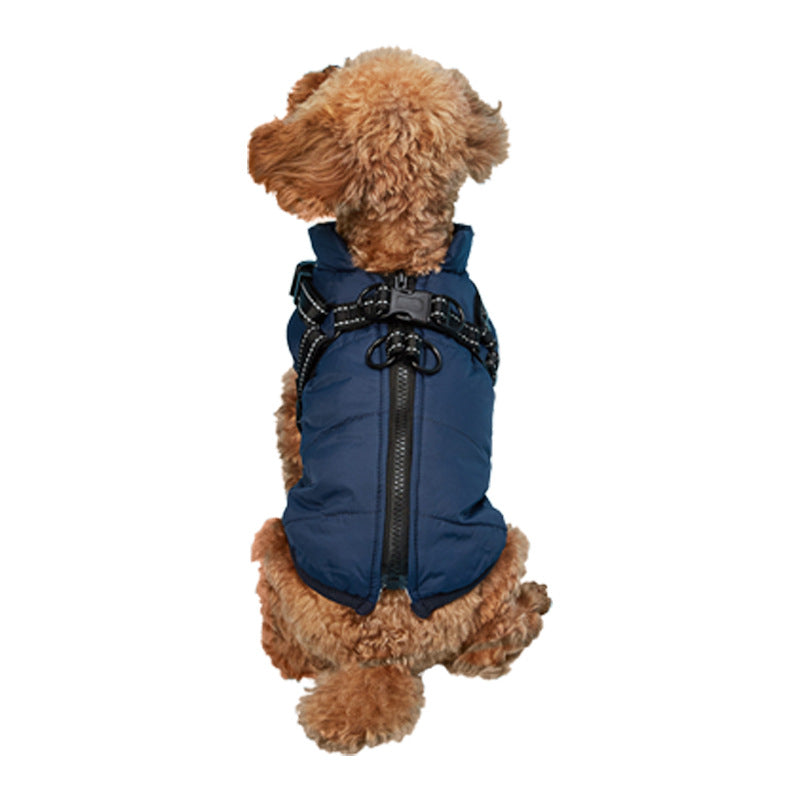 HKM-7998781 Waterproof Warm Cotton Dog Jacket - Thickened Vest for Pets in Red, Army Green, Navy Blue, Brown - Sizes M to 2XL
