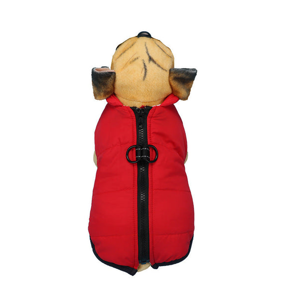 HKM-7998781 Waterproof Warm Cotton Dog Jacket - Thickened Vest for Pets in Red, Army Green, Navy Blue, Brown - Sizes M to 2XL