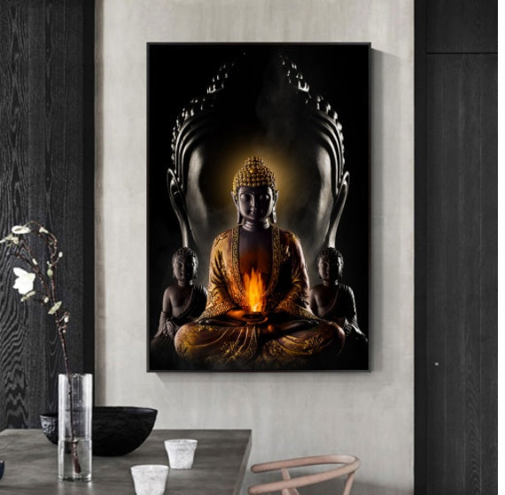 HKM-799891 Buddha Wall Art Canvas - Modern Buddhist Canvas Paintings for Home Decor in Various Sizes