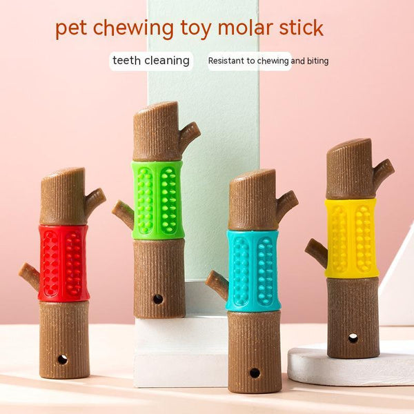 HKM-7999037 Colorful Pet Bite Toy Molar Rod for Teeth Cleaning - Made of Wood, Plastic, TPR
