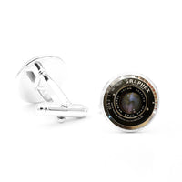 HKM-799955 Fashion Glass Cufflinks with Alloy Accents - 1.8cm Length, 1.7cm Width, 1.6cm Diameter
