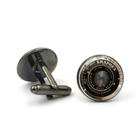 HKM-799955 Fashion Glass Cufflinks with Alloy Accents - 1.8cm Length, 1.7cm Width, 1.6cm Diameter
