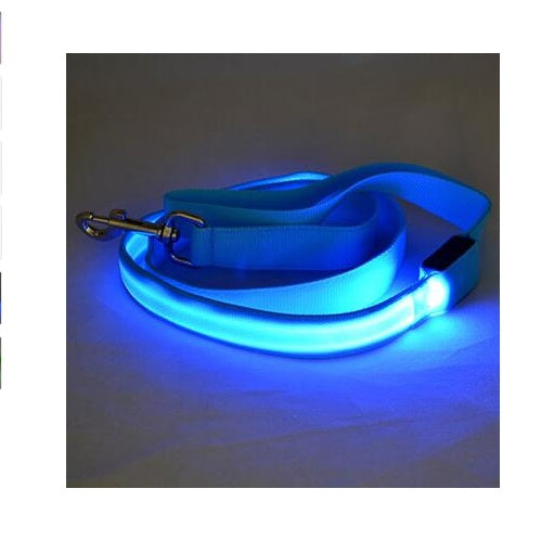 HKM-8000189 LED Dog Leash with Illuminating Nylon Strap and Replaceable Battery, Waterproof and Adjustable Brightness Options, Perfect for Night Walks