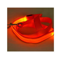 HKM-8000189 LED Dog Leash with Illuminating Nylon Strap and Replaceable Battery, Waterproof and Adjustable Brightness Options, Perfect for Night Walks