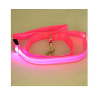 HKM-8000189 LED Dog Leash with Illuminating Nylon Strap and Replaceable Battery, Waterproof and Adjustable Brightness Options, Perfect for Night Walks