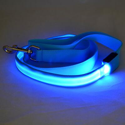 HKM-8000189 LED Dog Leash with Illuminating Nylon Strap and Replaceable Battery, Waterproof and Adjustable Brightness Options, Perfect for Night Walks