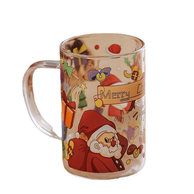 HKM-800019 Creative Snowman Glass Cup for the Holidays - High Temperature Resistant Drinkware