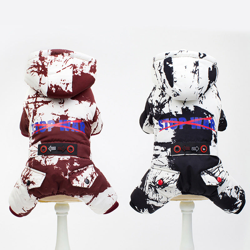 HKM-8000829 Dark Camouflage Four-Legged Pet Clothing in Nylon, Cotton, and Fleece for Fashion-Forward Pets