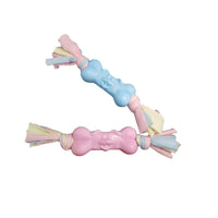 HKM-8001213 TPR and Cotton Dog Bone Chew Toy for Molar Teeth Relief and Stress Reduction