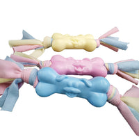 HKM-8001213 TPR and Cotton Dog Bone Chew Toy for Molar Teeth Relief and Stress Reduction