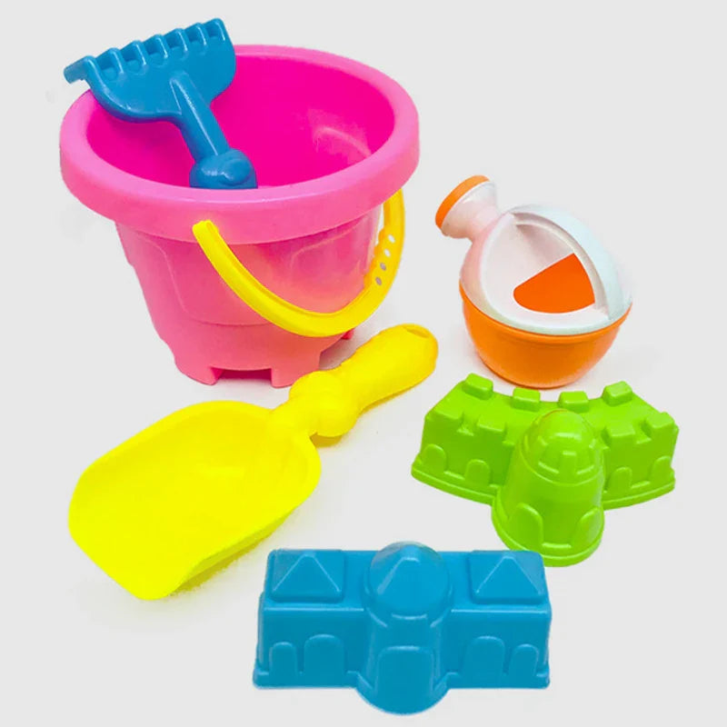 HKM-800147 Colorful Kids Beach Toy Set - 6 Pcs Plastic Sand Digging Tools for Outdoor Fun