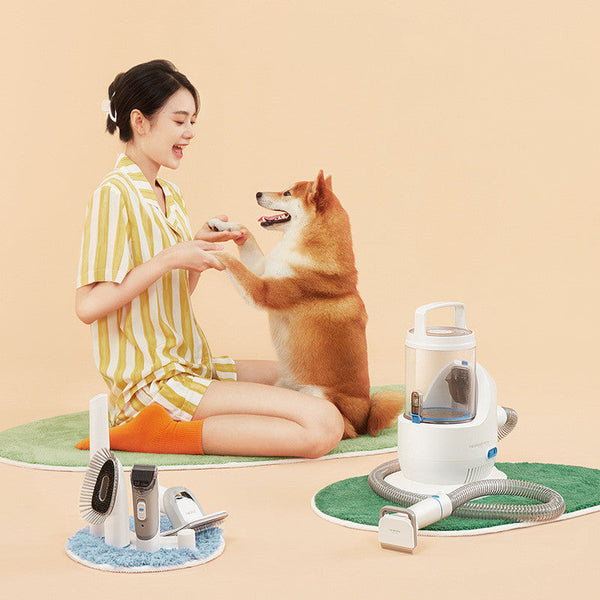 HKM-8001981 Electric Dog Hair Clipper and Vacuum Cleaner Combo with Combs and Accessories