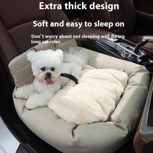 HKM-8002621 Universal Dog Car Kennel for All Seasons - Cat's Paw Cloth and Oxford Material, 62x52x16 cm