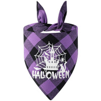 HKM-8003773 Luminous Halloween Pet Saliva Towel - Double & Single Layer Cotton with Pumpkin, Bat, and Castle Patterns