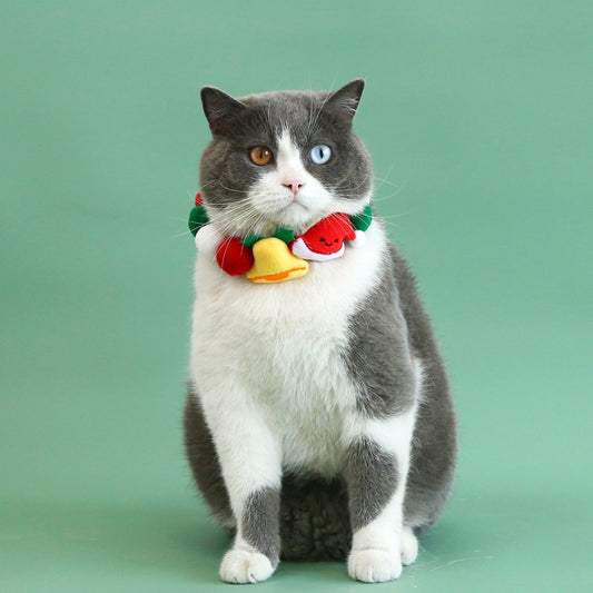 HKM-8004157 Christmas-Themed Plush Pet Ball Collar in Various Sizes